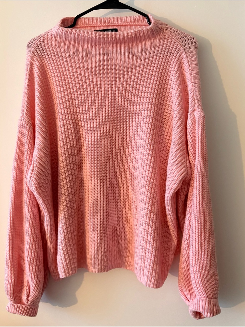 Pink Chunky Ribbed Knit Sweater One Size - Picture 3 of 6